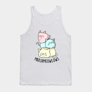 Marshmeowlow Cute Pile Of Cat Marshmallow Pun Tank Top